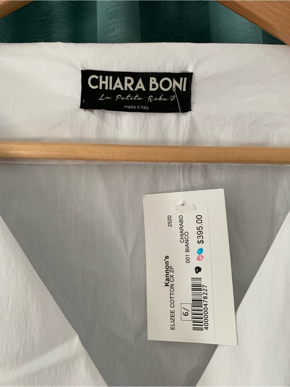 NWT Chiara Boni La Petite Robe Elizee Rosette Cotton Faux-Wrap Top 42/6 - Picture 4 of 6
